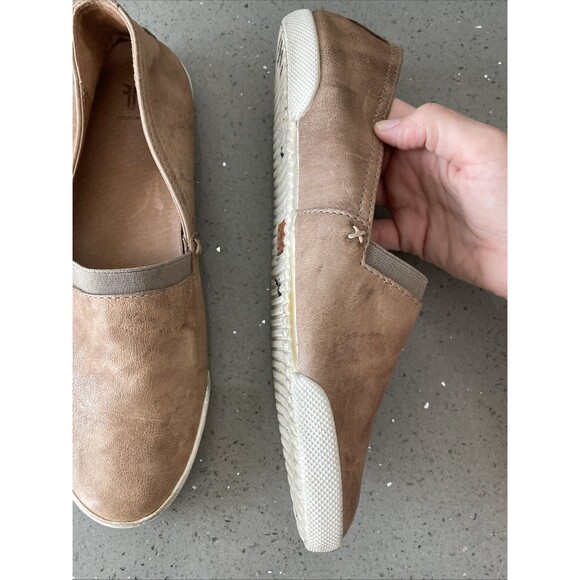 Frye Melanie Slip On Leather Flats Loafers Comfort Women’s Tan Size 7.5 - Picture 11 of 16
